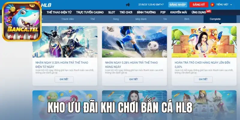 Kho ưu đãi khi chơi bắn cá HL8